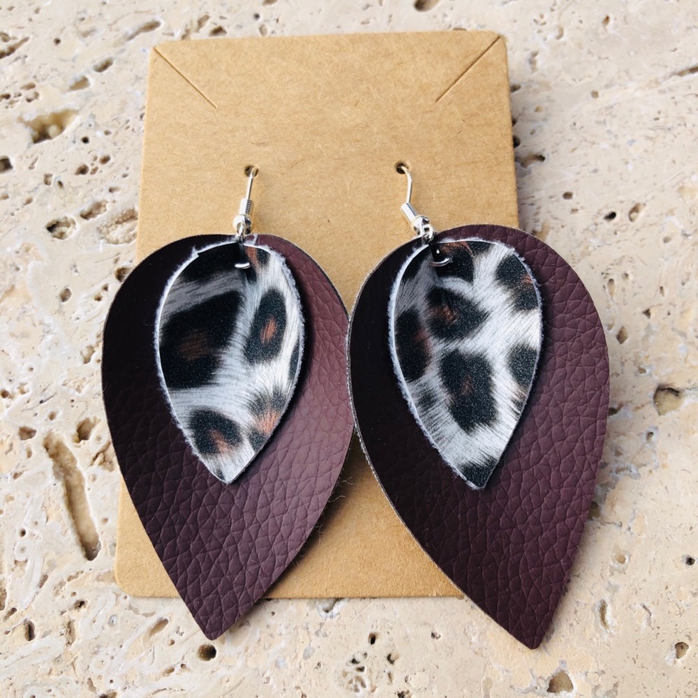 Faux leather earrings